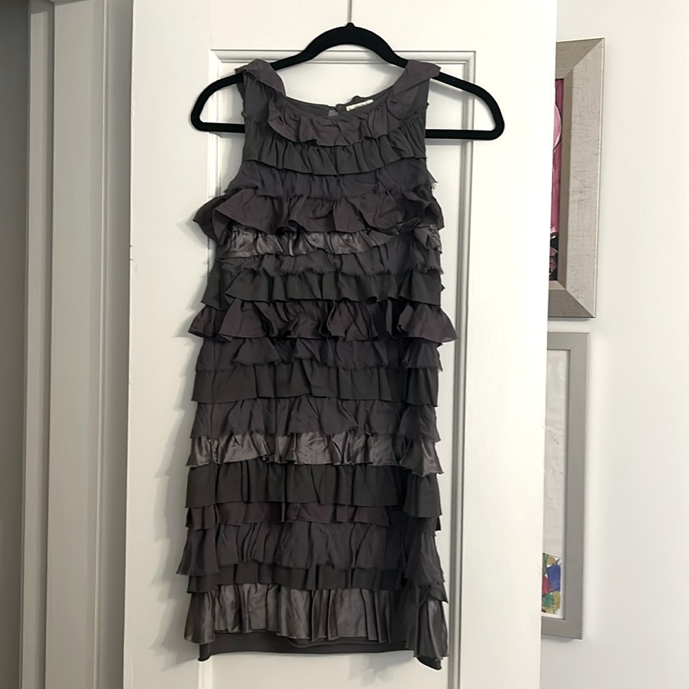 Crew cut gray layered dress